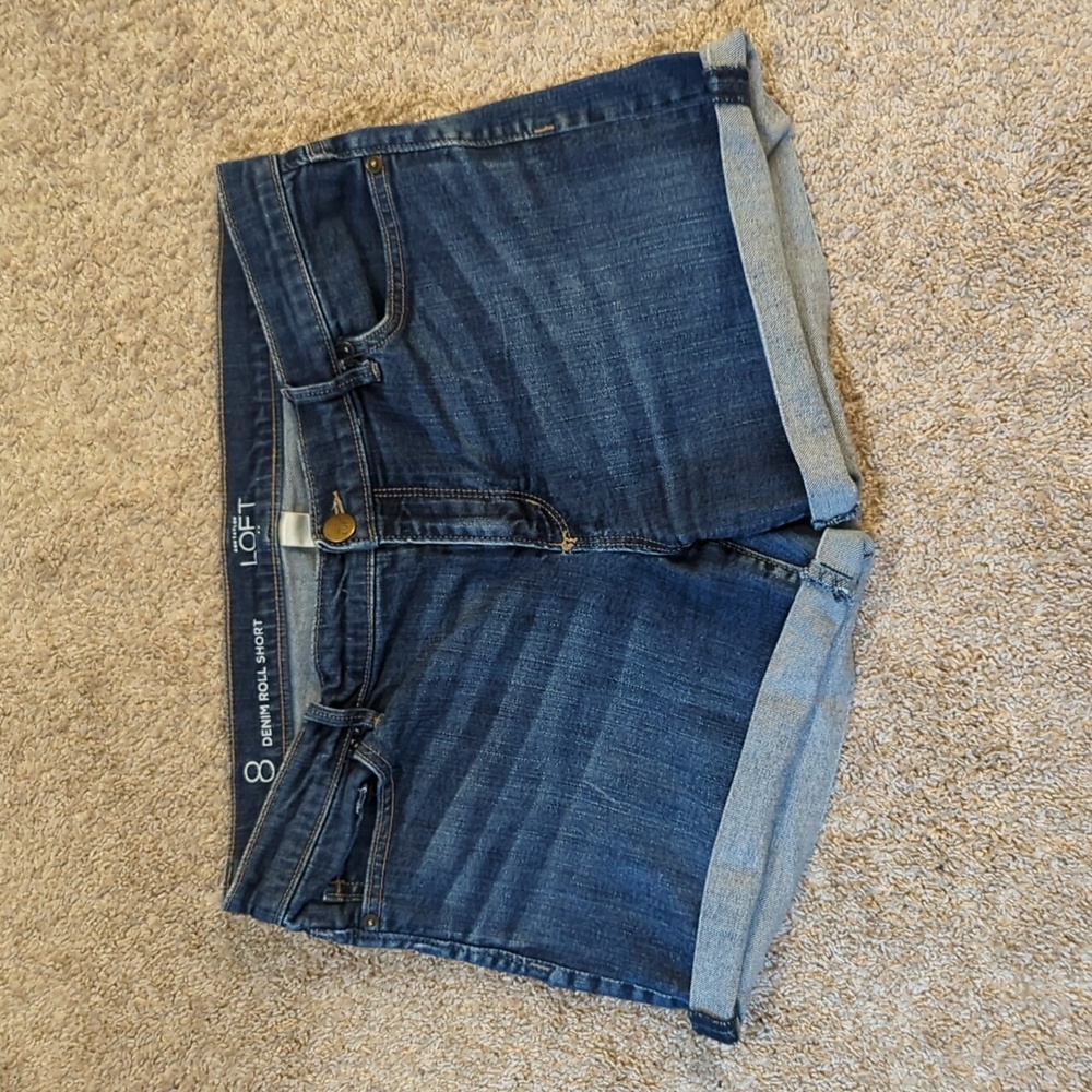 LOFT Denim Roll Shorts